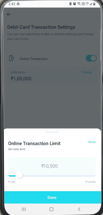 set transaction limit