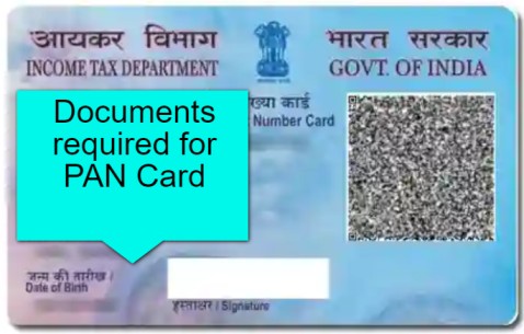 Documents required for PAN Card in hindi